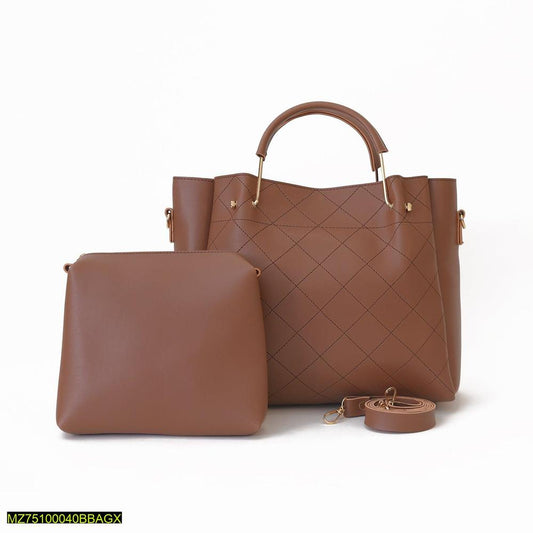 2 Piece Berry Leather Handbag Set