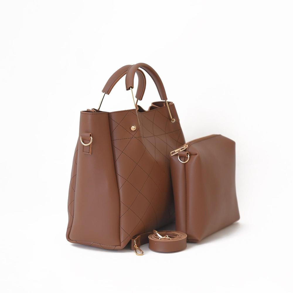 2 Piece Berry Leather Handbag Set