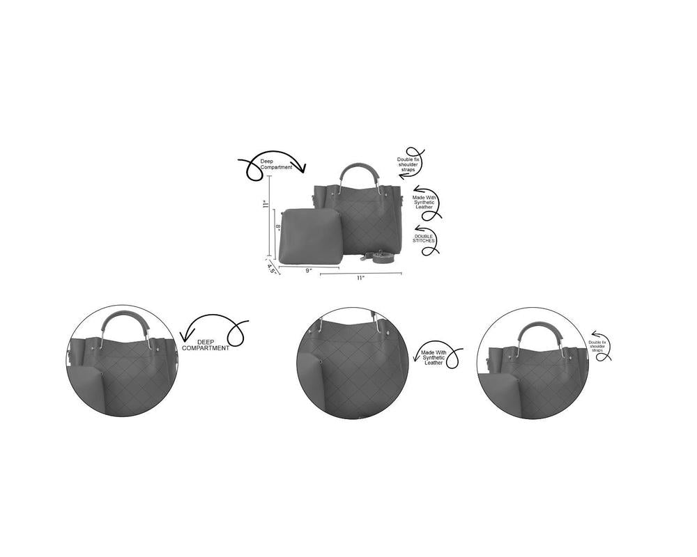2 Piece Berry Leather Handbag Set